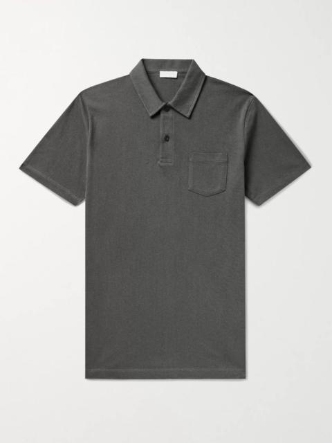 Sunspel Riviera Slim-Fit Cotton-Mesh Polo Shirt