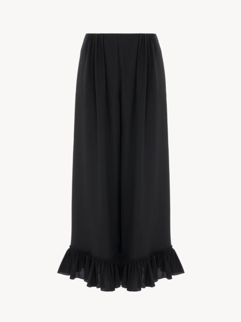 Chloé CROPPED FLUID PANTS IN CRÊPE DE CHINE