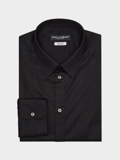 Dolce & Gabbana Men's Stretch-Cotton Point Collar Button-Front Shirt