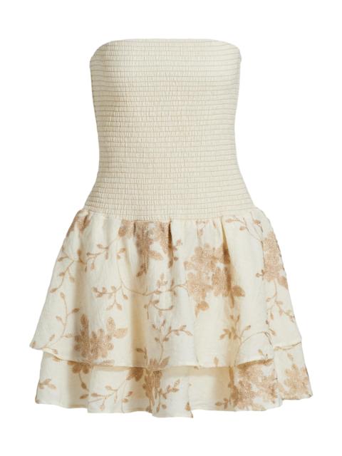 RAMY BROOK Women's Estrella Strapless Minidress - Ivory Lurex Embroidery