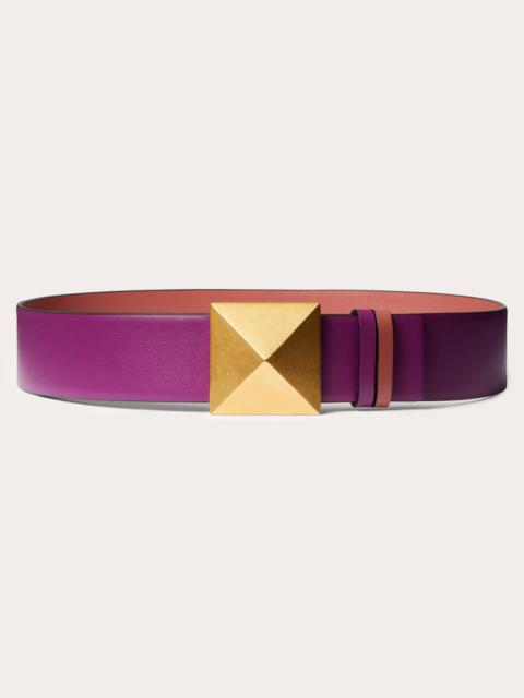 Valentino REVERSIBLE ONE STUD BELT IN GLOSSY CALFSKIN 40 MM
