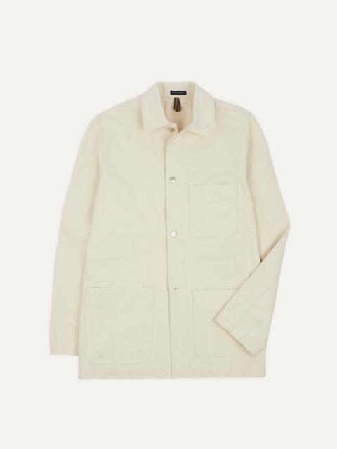 Drake's Ecru Cotton Duck Canvas Five-Pocket Chore Jacket