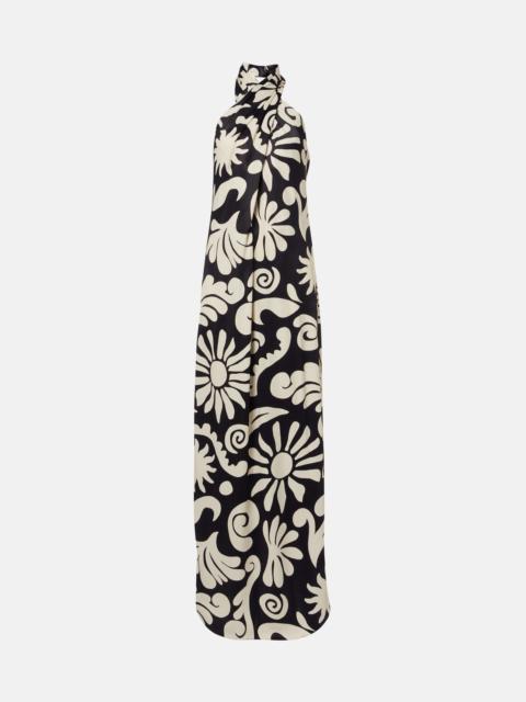 CALA de la CRUZ Oliviera printed halterneck maxi dress