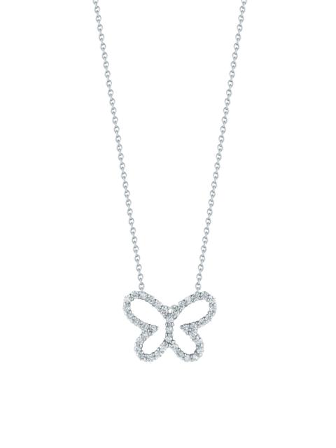 ROBERTO COIN Women's Tiny Treasures 18K White Gold & Diamond Butterfly Necklace - White Gold