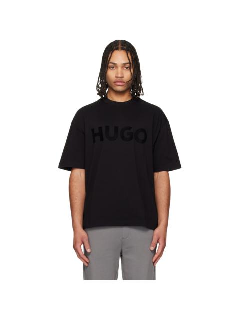 HUGO Black Cotton-Jersey Logo T-shirt