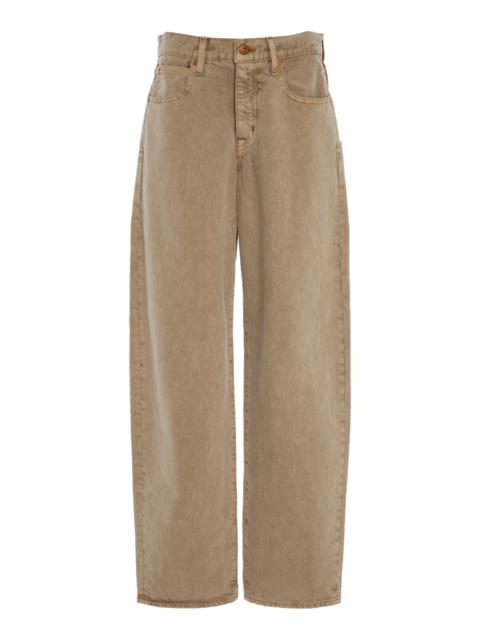 SLVRLAKE Tess Long Rigid Low-Rise Curve-Leg Jeans brown