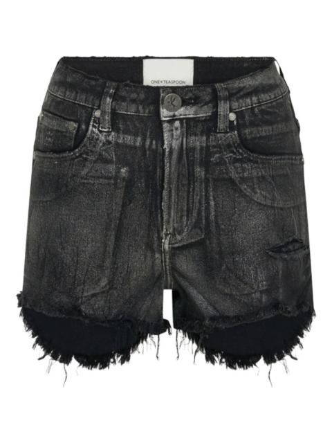 ONE TEASPOON Bonitas frayed denim short shorts