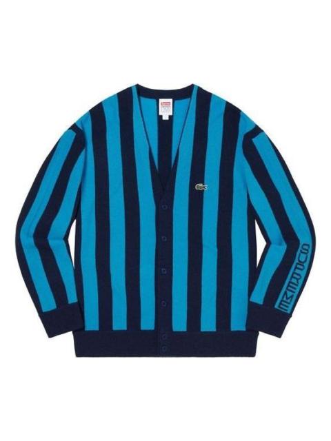 Supreme X Lacoste Stripe Cardigan FW19 Jacket 'Blue' SUP-FW19-566
