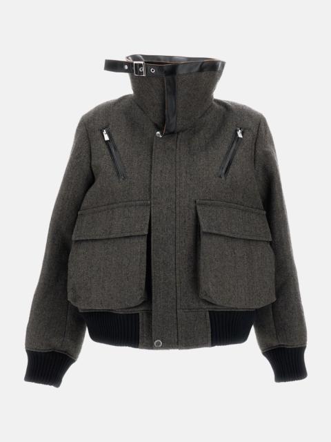 sacai Herringbone padded jacket