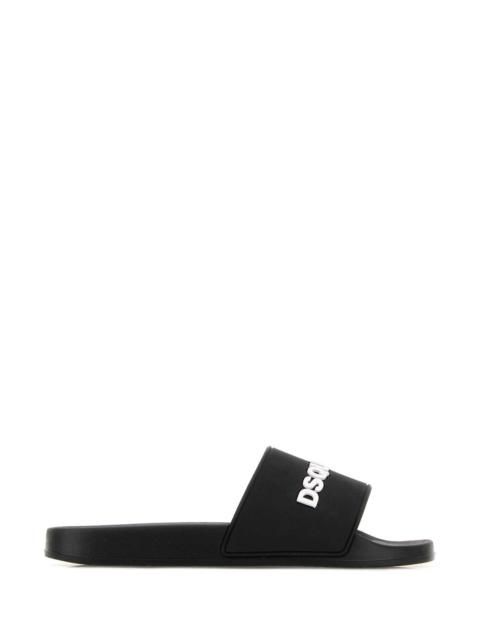 DSQUARED2 Black Rubber Slippers 2124