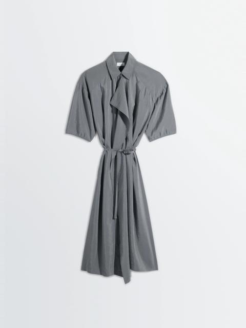 ASYMMETRICAL SHIRT DRESS IN DRY SILK