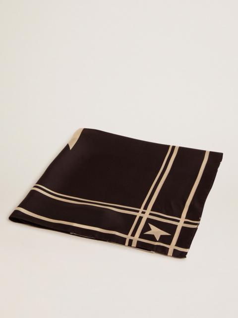 Golden Goose Black foulard with contrasting white stripes and stars