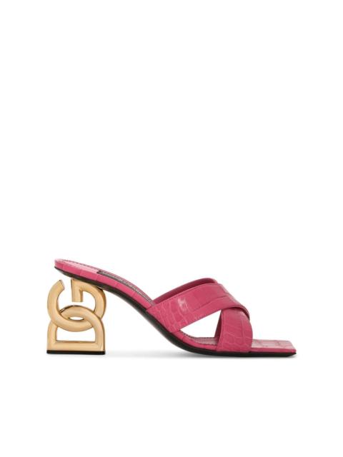 Dolce & Gabbana DG Pop crocodile-embossed mules