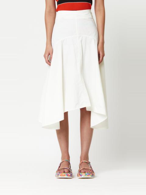 Plan C Asymmetrical White Midi Skirt