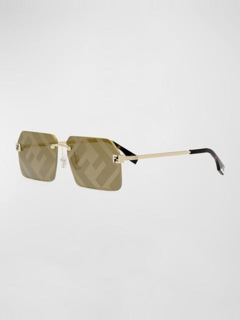 FENDI Men's FF-Monogram Square Sunglasses