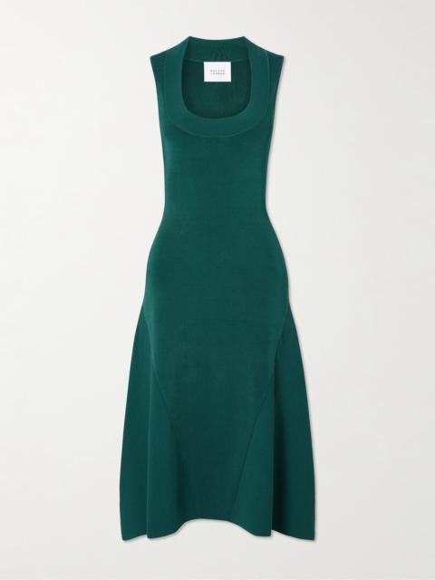 GALVAN Claudia Paneled Stretch-knit Midi Dress