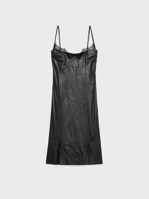 ワンピース Saint Laurent Black Leather Slip Dress SAINT LAURENT Black Leather Slip Dress | italist | REVERSIBLE
