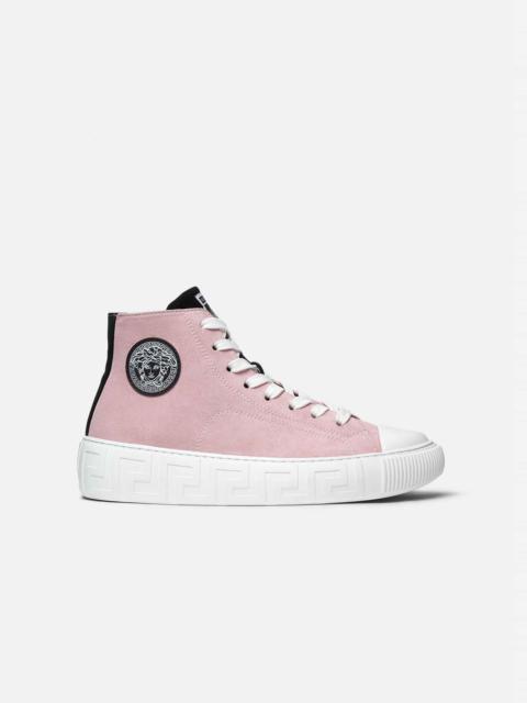 VERSACE Greca Suede High-Top Sneakers