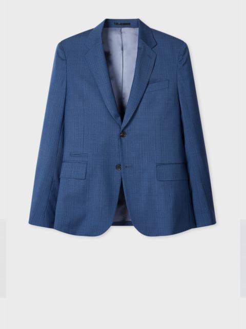 Paul Smith Navy Blue Check Wool Blazer