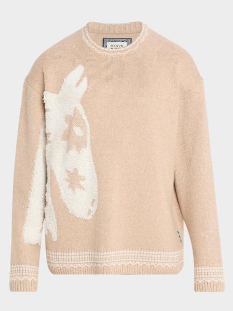 SCOTCH & SODA Men's Jacquard Loose Pullover Sweater