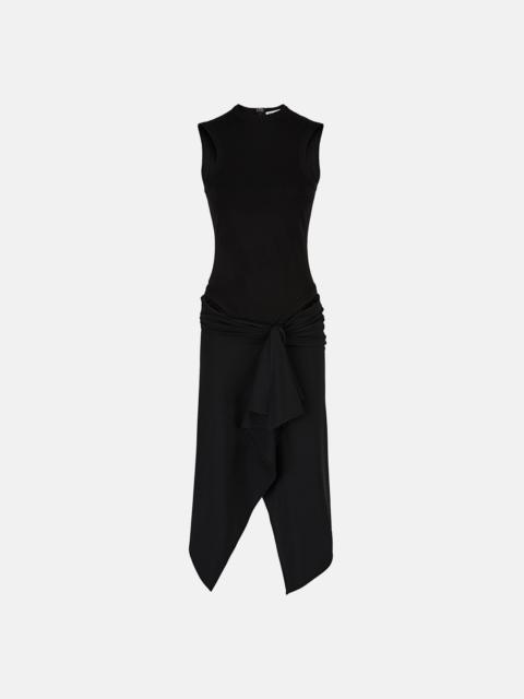 THE ATTICO "MIRNA" BLACK MIDI DRESS