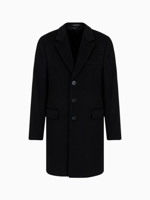 EMPORIO ARMANI Coat with lapels in beaver cashmere