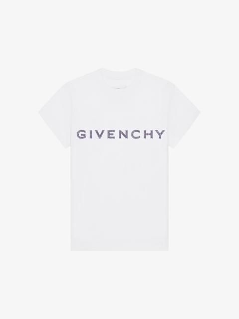 SLIM FIT T-SHIRT IN COTTON WITH GIVENCHY RHINESTONES