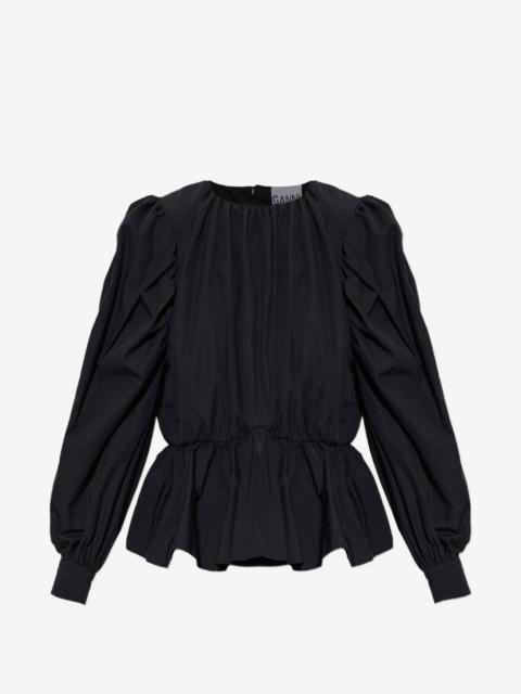 GANNI puff-sleeves blouse