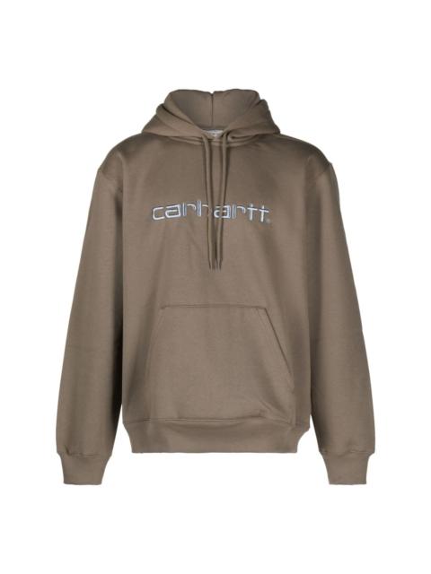 Carhartt logo-embroidered jersey hoodie