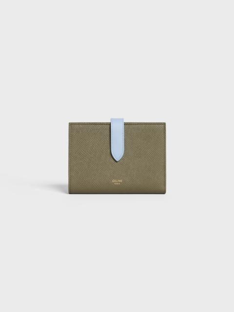 CELINE Medium strap wallet in Bicolour Grained Calfskin