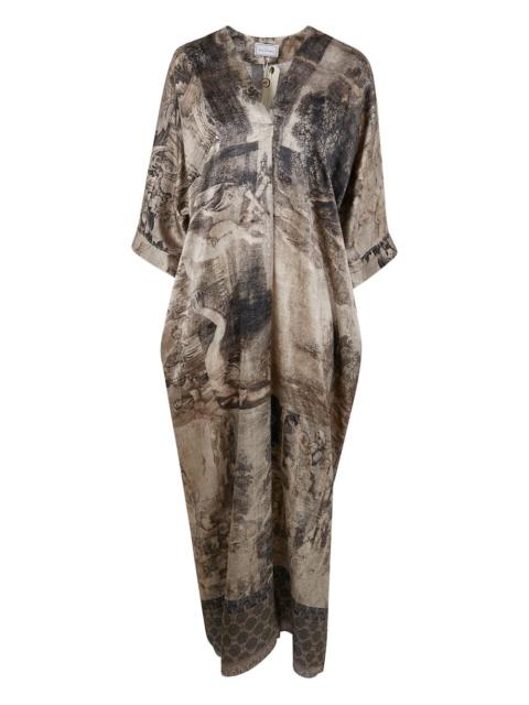 Pierre-Louis Mascia printed V-neck midi dress