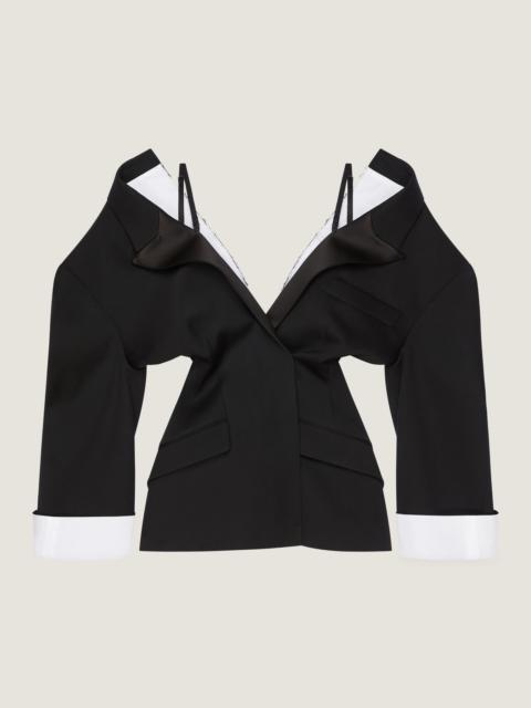 Givenchy SINGLE-BREASTED SLASHED JACKET IN WOOL GRAIN DE POUDRE