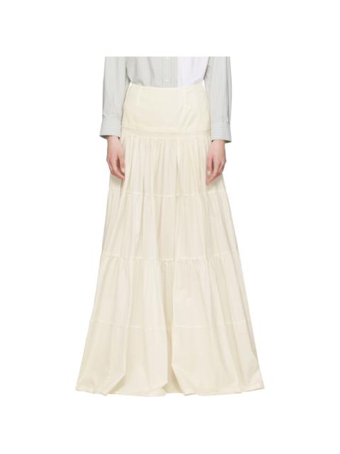 MM6 Maison Margiela Off-White Light Cotton Poplin Maxi Skirt
