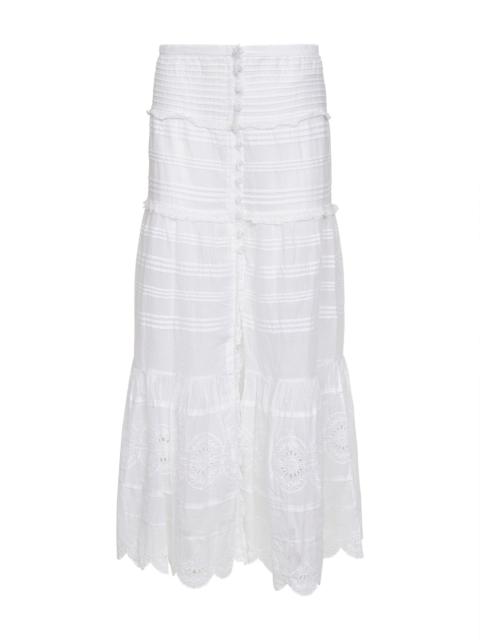 White cotton and lace Paoline long skirt
