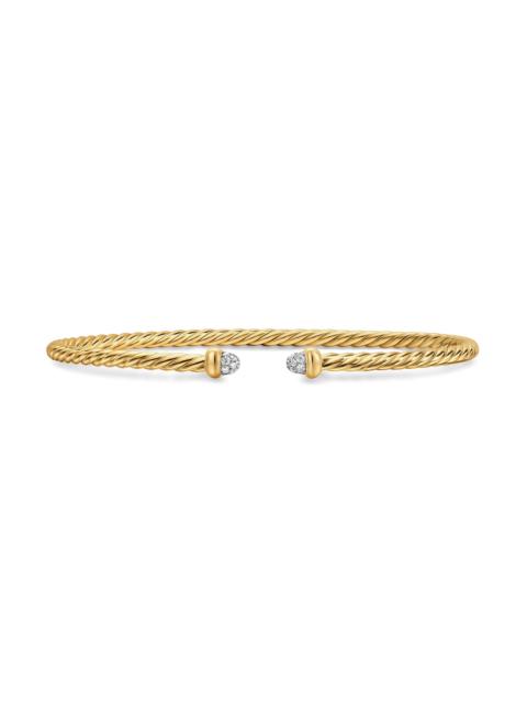 DAVID YURMAN Women's Micro Cablespira Flex Bracelet in 18K Yellow Gold - Diamond