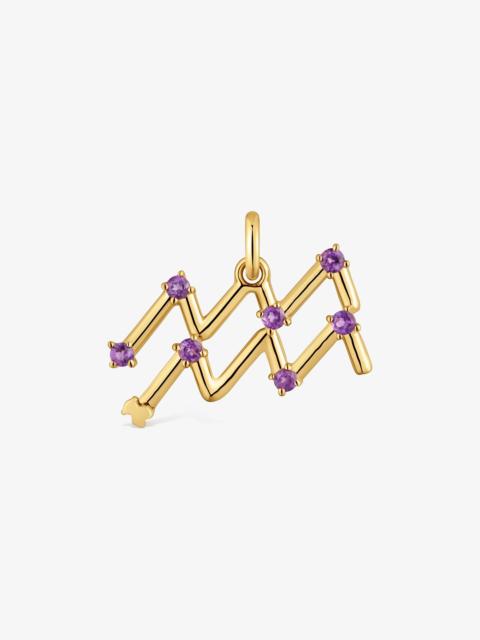 TOUS Aquarius Pendant with 18kt gold vermeil and amethyst TOUS Zodiaco