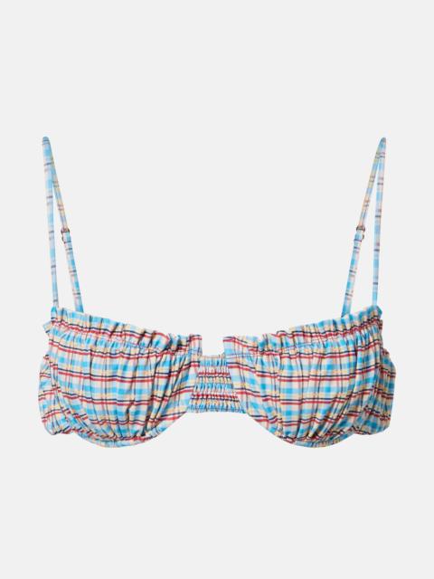 FAITHFULL Esterel checked bikini top
