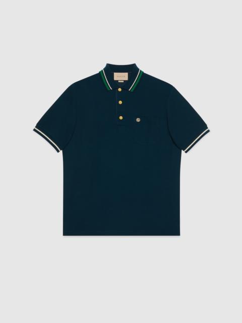 GUCCI Wool cotton jersey polo shirt