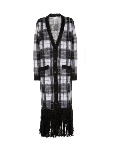 REDValentino Checked wool-blend cardigan