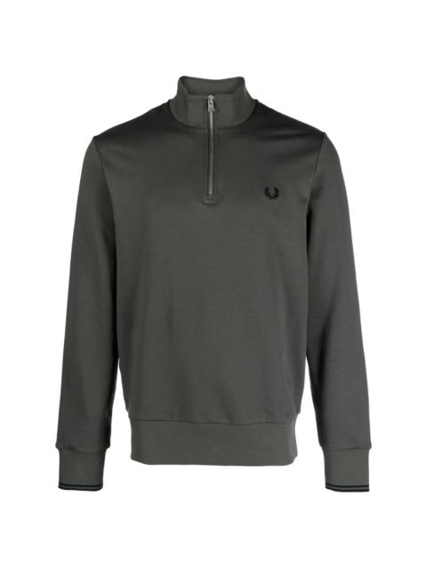 Fred Perry logo-embroidered zip-up sweatshirt