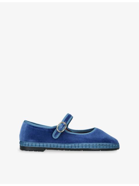 FLABELUS Alexandra Velvet Mary-Jane Shoes