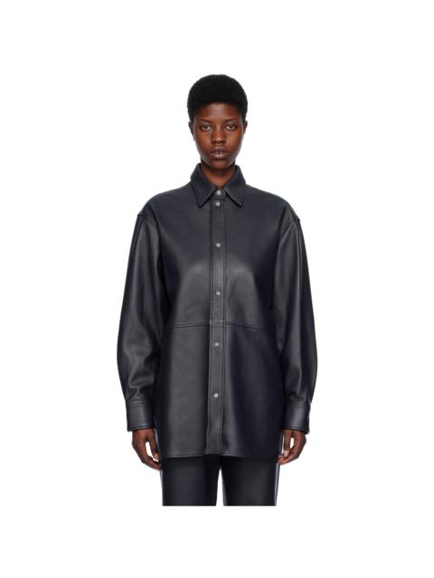 Studio Nicholson Black Santos Leather Shirt