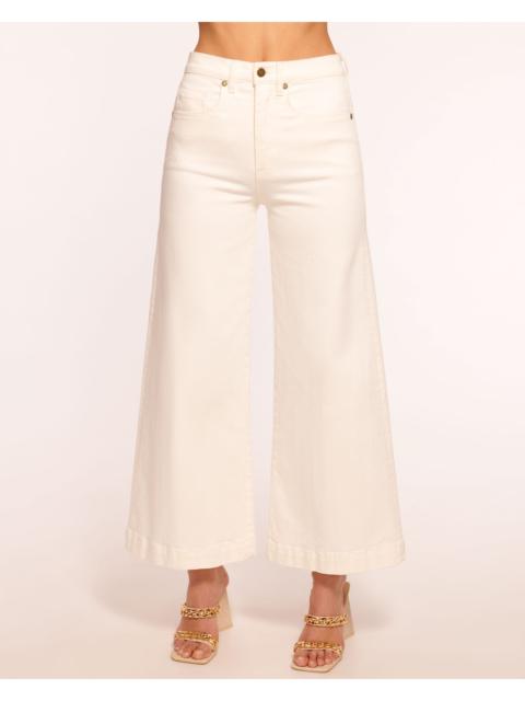 RAMY BROOK Tyra 5-Pocket Cropped Wide Leg Jean | WHITE