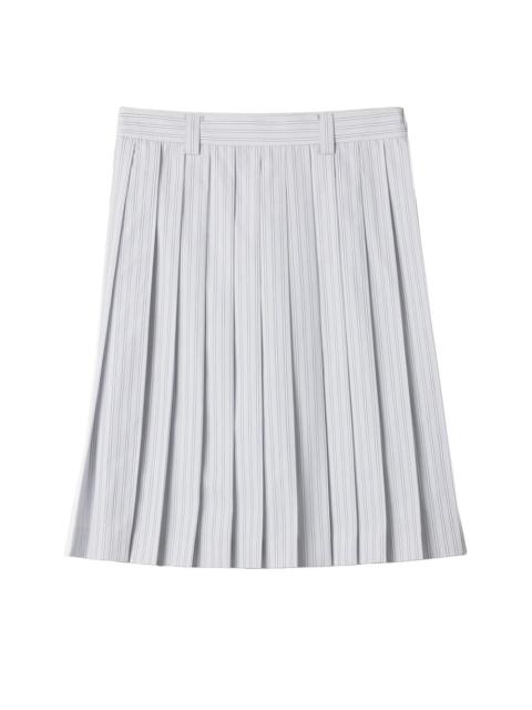 Miu Miu STRIPED PLEATED POPLIN SKIRT