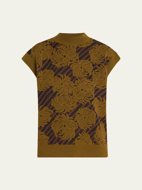 Dries Van Noten Tepic Jacquard Mock-Neck Sweater