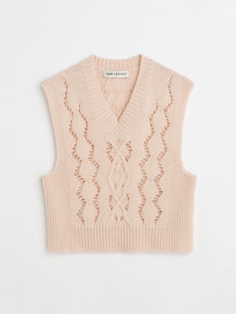 Our Legacy Cable Michigan Tank Delicate Pink Fisherman Wool