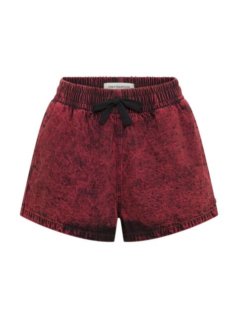 ONE TEASPOON Boxer Low Waist Denim Shorts - Black Heart
