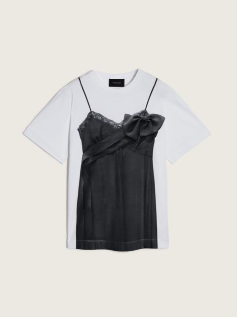 Simone Rocha Bow Sash Slip Dress Trompe L'Oeil Print T-Shirt