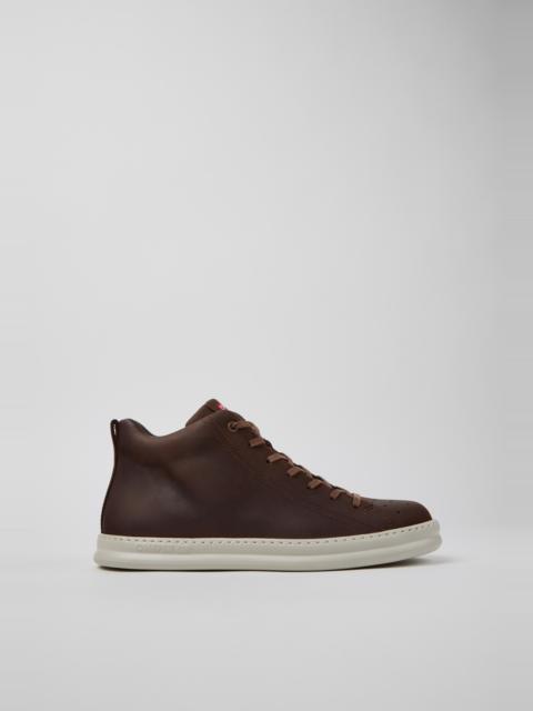 CAMPER Runner Brown Nubuck Ankle Boots for Men.