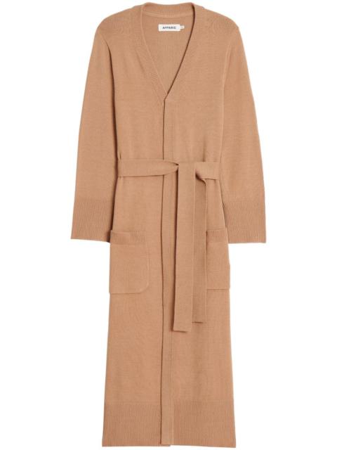 APPARIS long waisted-belt cardigan